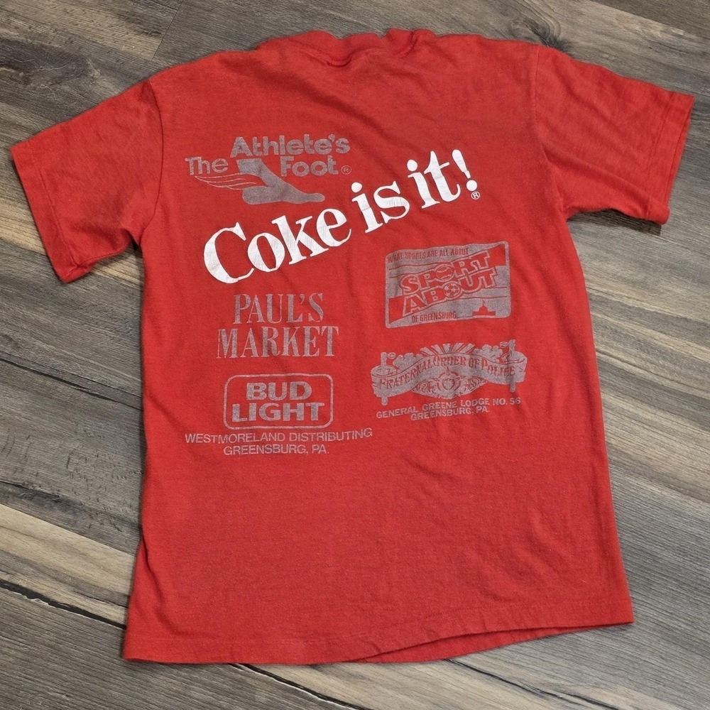 70s Coca Cola Coke‎ Vintage Advertising Promo PA Aerobic Ctr Kids Red T Shirt M